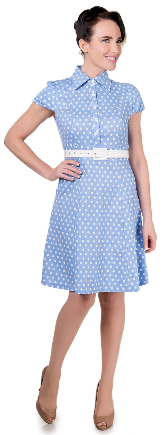 Zelda Vintage Shirt Day Dress in Light Blue