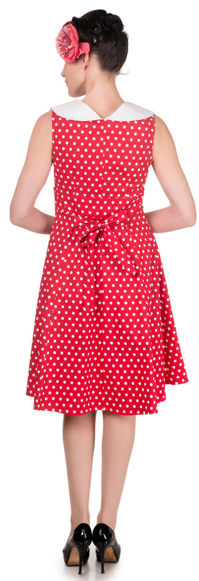 Sally Classic Vintage Sailor Dress in Red