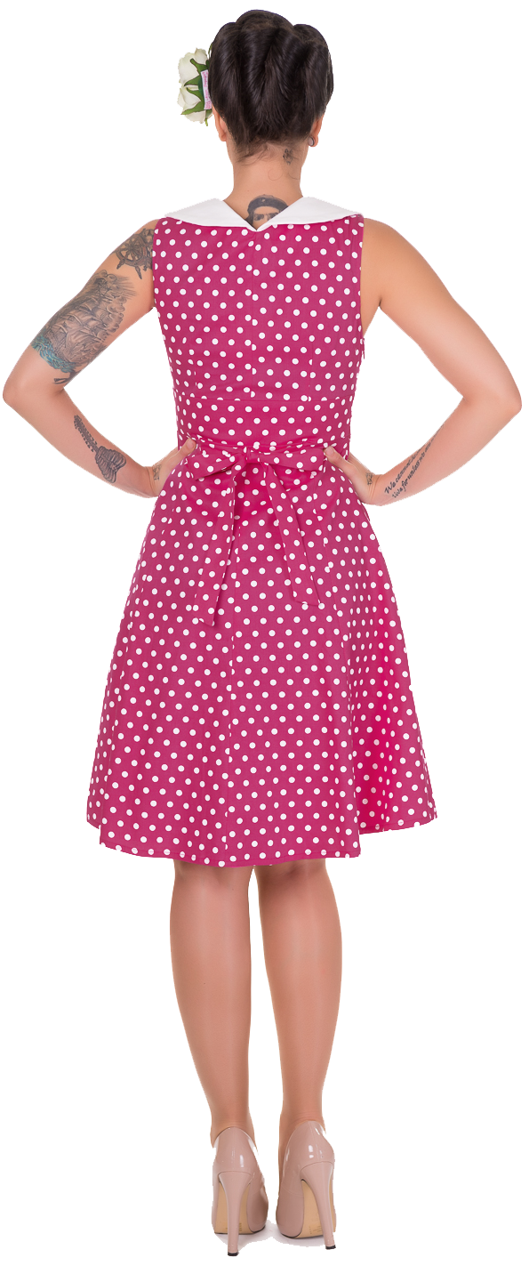 Sally Classic Vintage Sailor Dress in Dark Pink