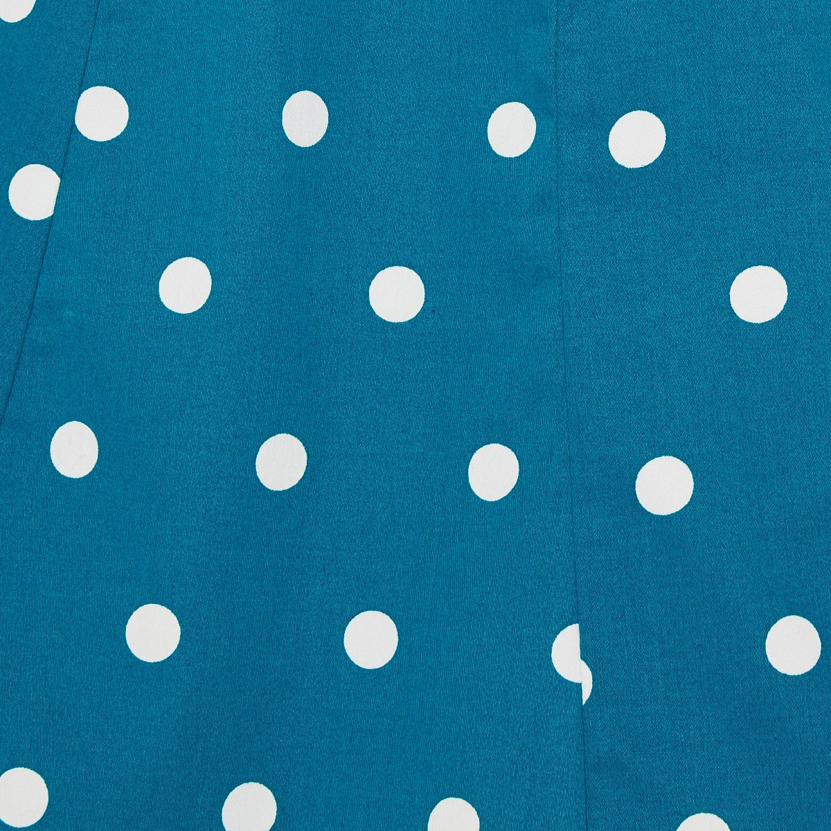 Claudia Fifties Style Flared Polka Dot Dress Peacock Blue-White