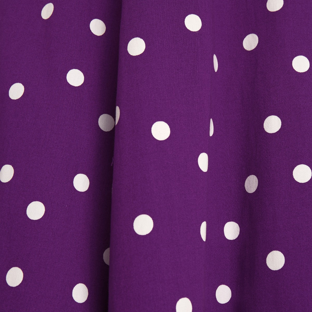 Claudia Flirty Fifties Style Polka Dot Dress In Purple-White