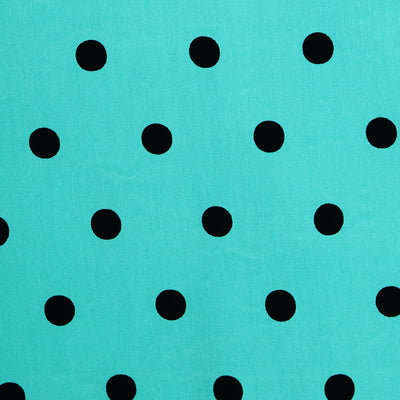 Claudia Flirty Fifties Style Polka Dot Dress In Bright Turquoise/Black
