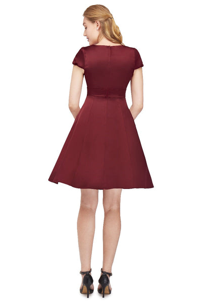 Claudia Burgundy Swing Dress