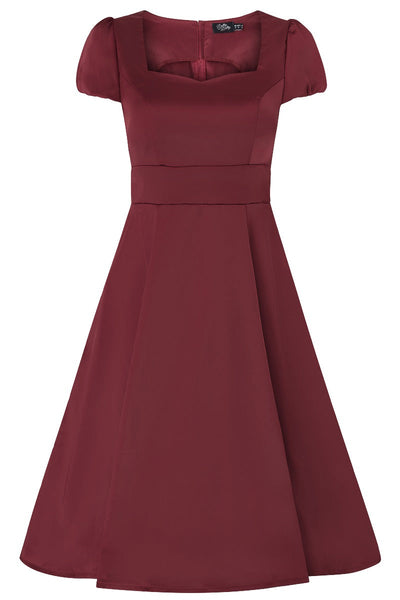 Claudia Burgundy Swing Dress