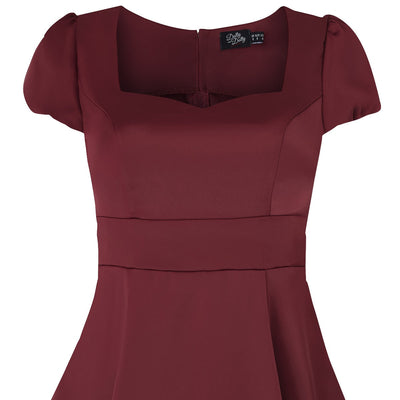 Claudia Burgundy Swing Dress