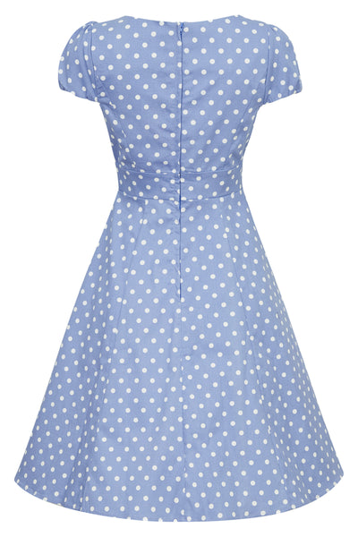 Women's Lilac & White Polka Dot Swing Dress