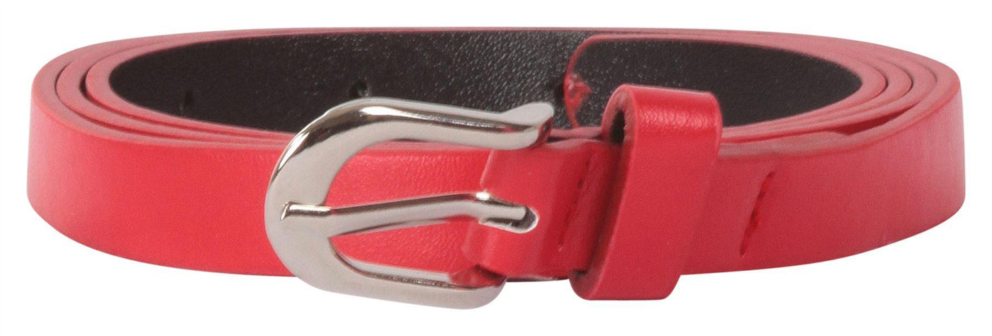 Stylish Faux Leather Buckle Belt in Red
