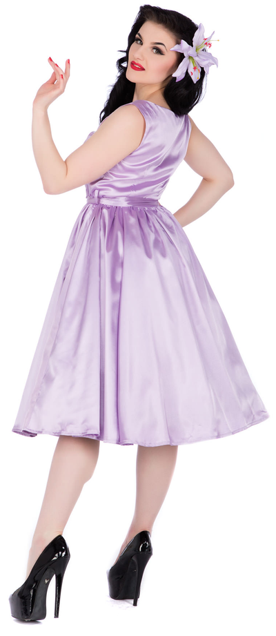 Hyacinth Classic 50s Flared Dress in Lilac