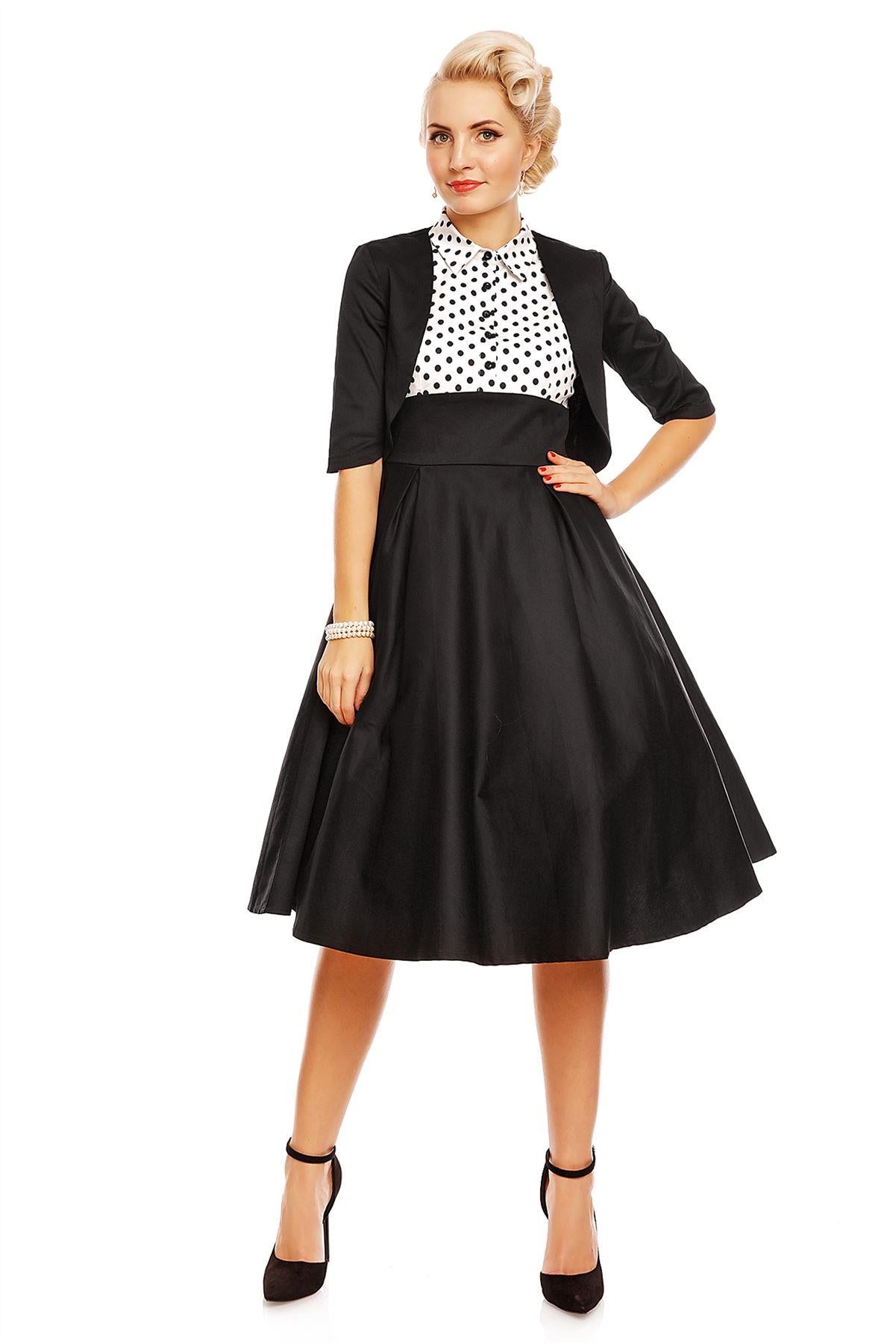Lisette Half Sleeve Bolero Shrug Jacket in Black