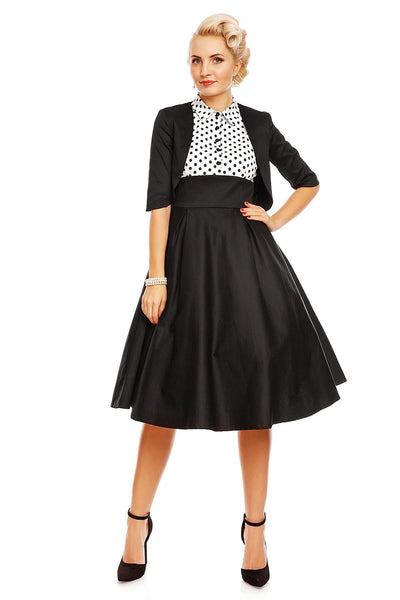 Lisette Half Sleeve Bolero Shrug Jacket in Black