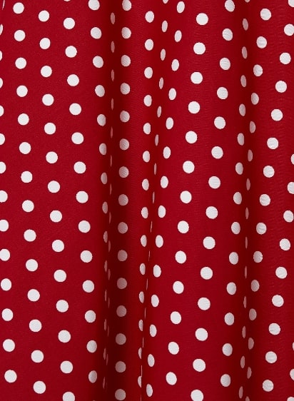 Shirley High Waist Full Circle Polka Dot Skirt in Red