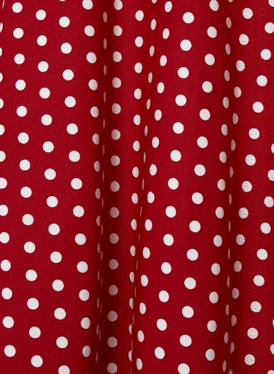 Shirley High Waist Full Circle Polka Dot Skirt in Red