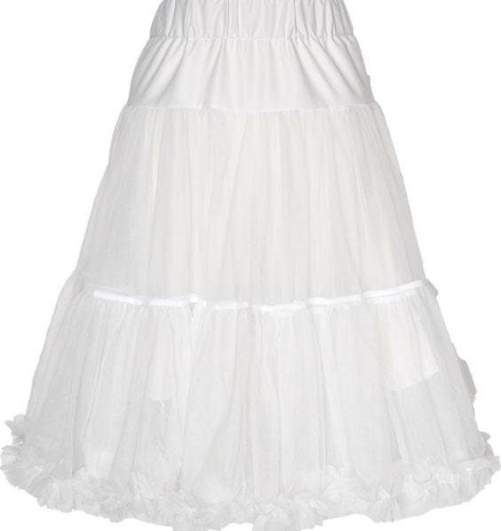 Soft Fluffy Nylon Petticoat 65cm-25.5 Inches -  White