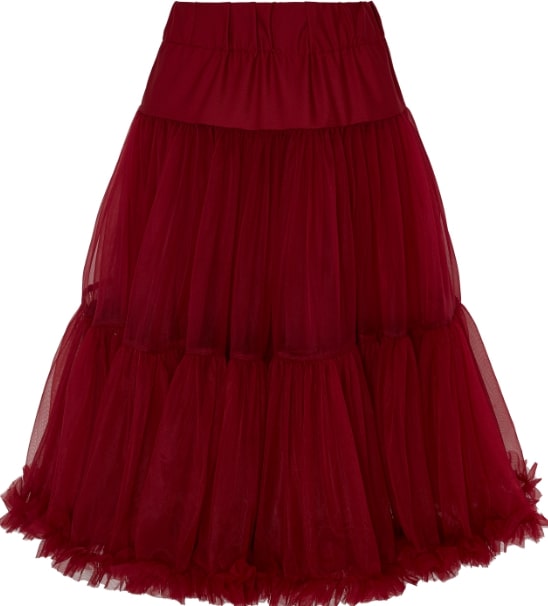 Soft Fluffy Nylon Petticoat 65cm-25.5 Inches -  Burgundy