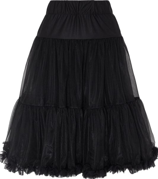 Soft Fluffy Nylon Petticoat 65cm-25.5 Inches -  Black
