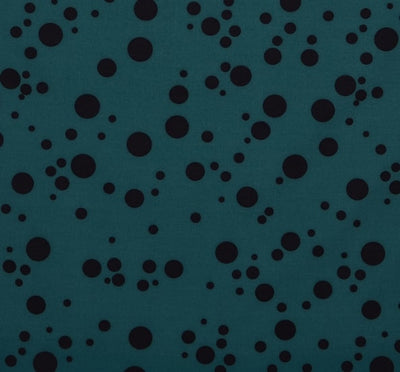 Annette 1950s Inspired Collar Dress - Dark Green Scattered, Black  Polka Dots