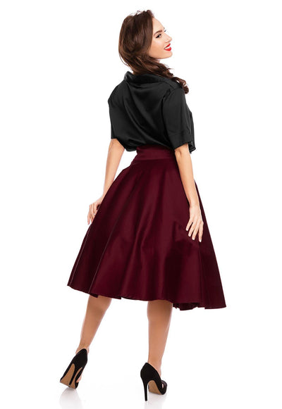 Ruby Short Sleeve Tie Blouse in Satin Black