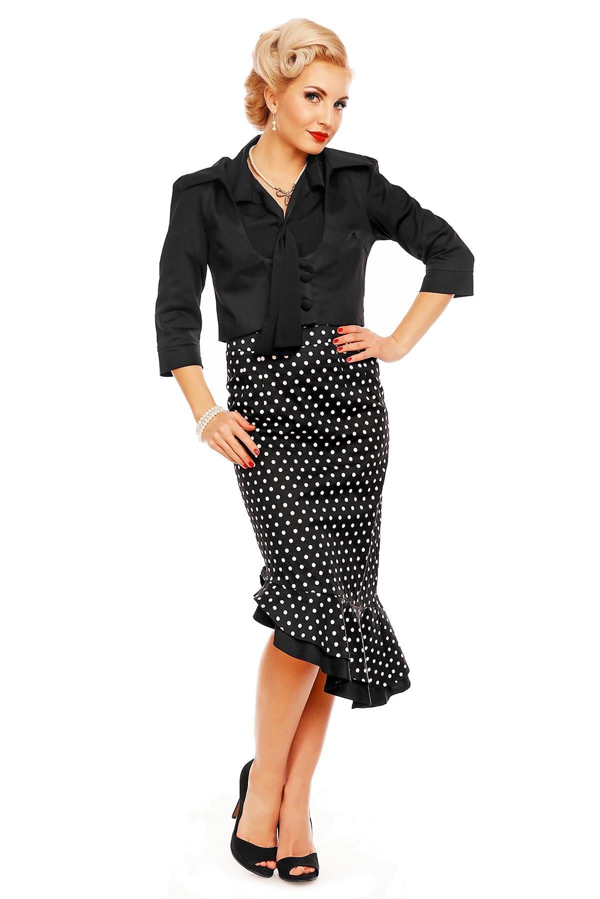 Ruby Short Sleeve Tie Blouse in Black