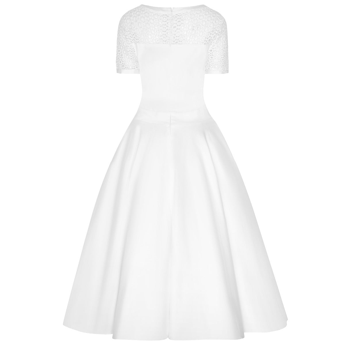 Tessa Lace Short Sleeved Dress in White
