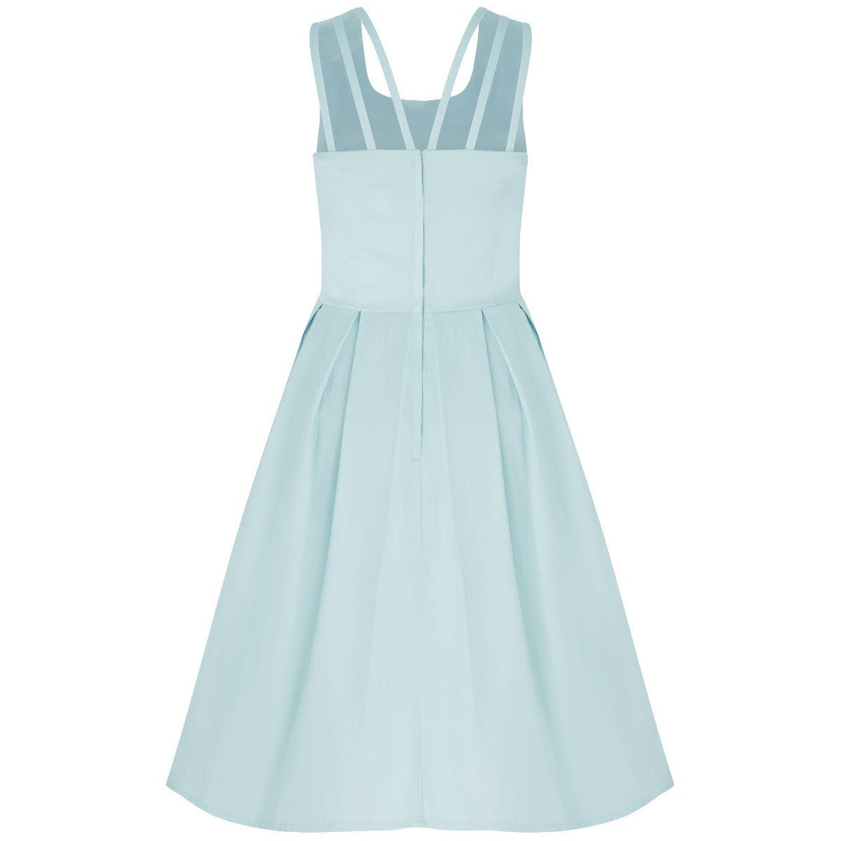 Patricia  Subtle-Yet-Sexy Flared Vintage Inspired Dress Blue