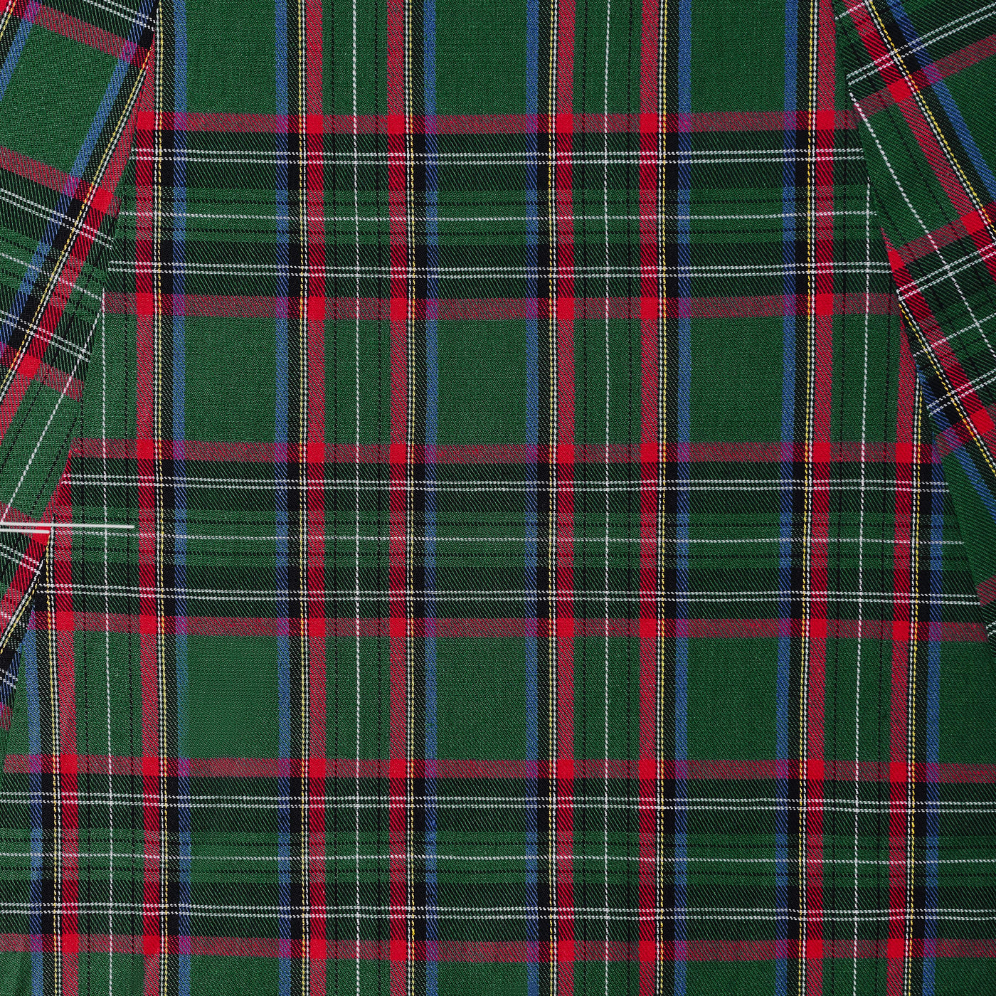50s Green Tartan Swing Dress fabric