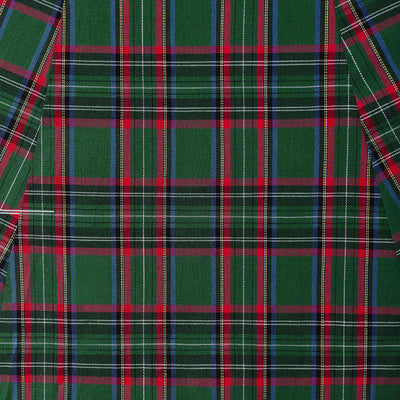 50s Green Tartan Swing Dress fabric