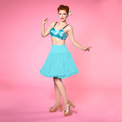Soft Fluffy Nylon Petticoat 53cm-21 Inches in Light Blue