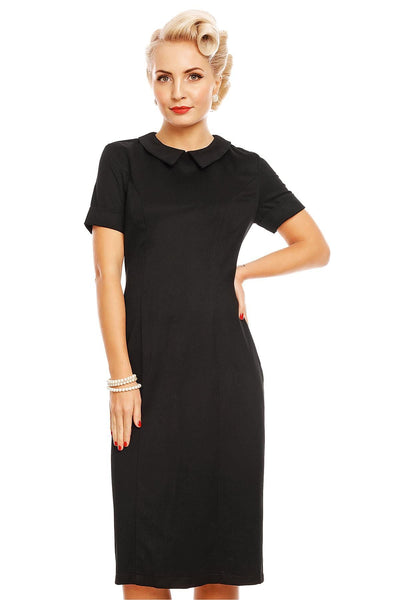 Venus Van Chic Toni Fitted Collar Dress in Black