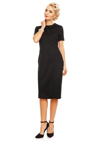 Venus Van Chic Toni Fitted Collar Dress in Black