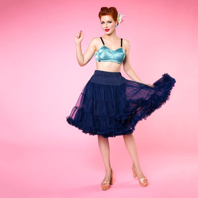 Soft Fluffy Nylon Petticoat 65cm-26 Inches in Navy Blue