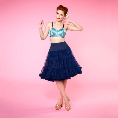 Soft Fluffy Nylon Petticoat 65cm-26 Inches in Navy Blue