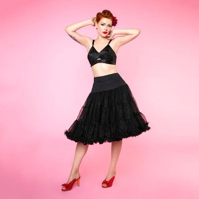 Soft Fluffy Nylon Petticoat 65cm-26 Inches in Black