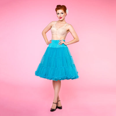 Soft Fluffy Nylon Petticoat 65cm-26 Inches in Turquoise