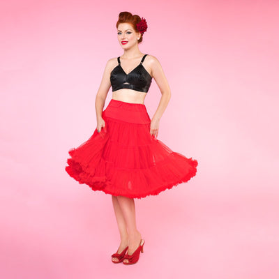 Soft Fluffy Nylon Petticoat 65cm-26 Inches in Red