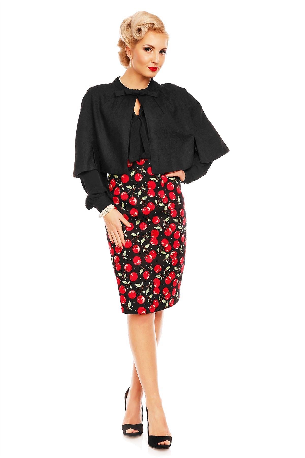 Margaret Long Sleeve Sheer Chiffon Blouse in Black