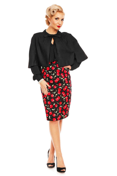 Margaret Long Sleeve Sheer Chiffon Blouse in Black