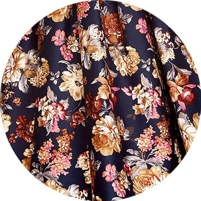 Kathy Short Sleeves Floral Swing Dress in Blue