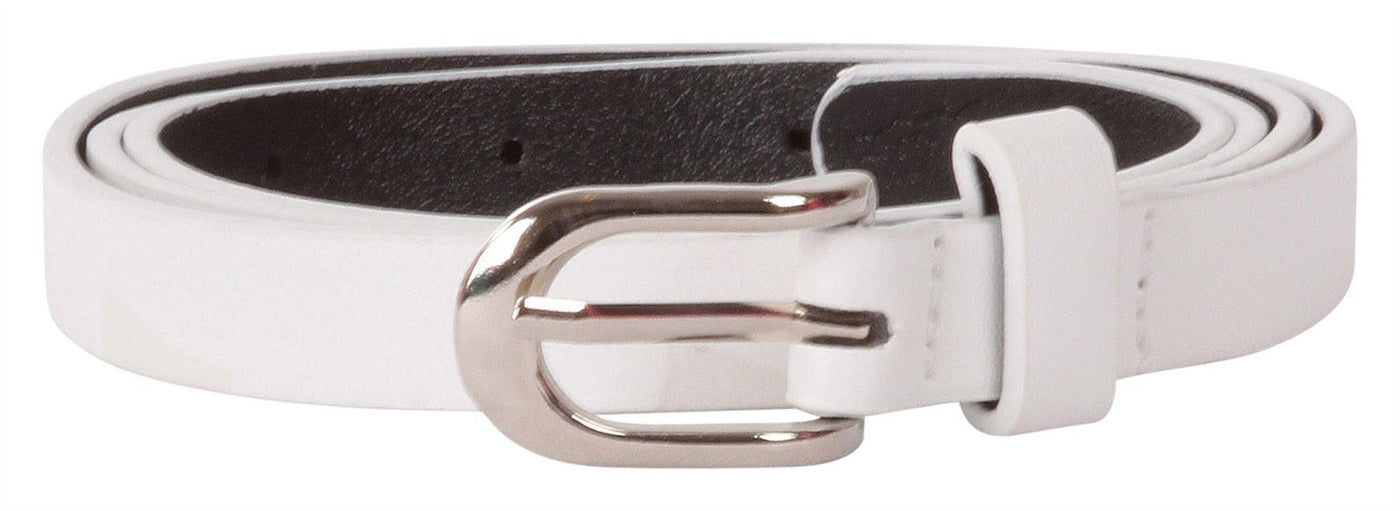 Stylish Faux Leather Buckle Belt in White
