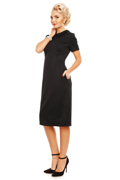 Venus Van Chic Toni Fitted Collar Dress in Black