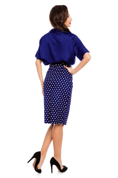 Ruby Short Sleeve Tie Front Top in Royal Blue