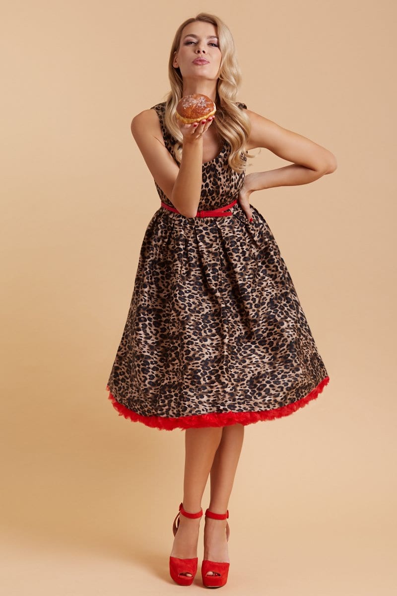 Amanda Leopard Print Swing Dress2