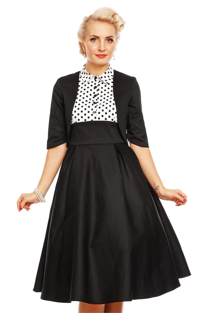 Lisette Half Sleeve Bolero Shrug Jacket in Black