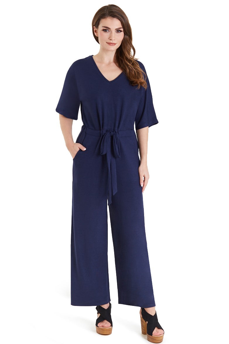 Navy Blue Wide Leg Jumpsuit