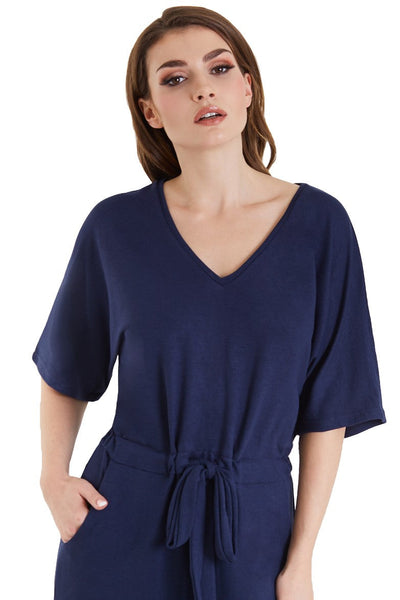 Navy Blue Wide Leg Jumpsuit