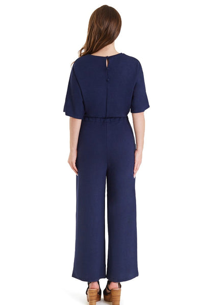 Navy Blue Wide Leg Jumpsuit