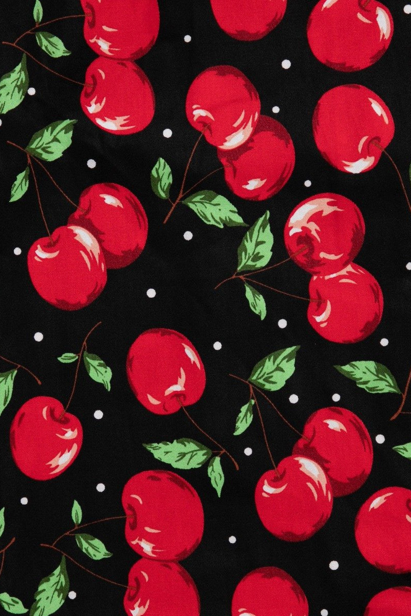 Woman's Black Cherry Swing Dress