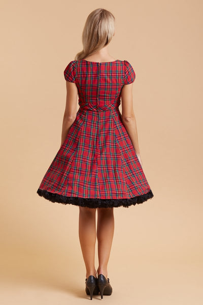 Claudia Highland Red Tartan Swing Dress3