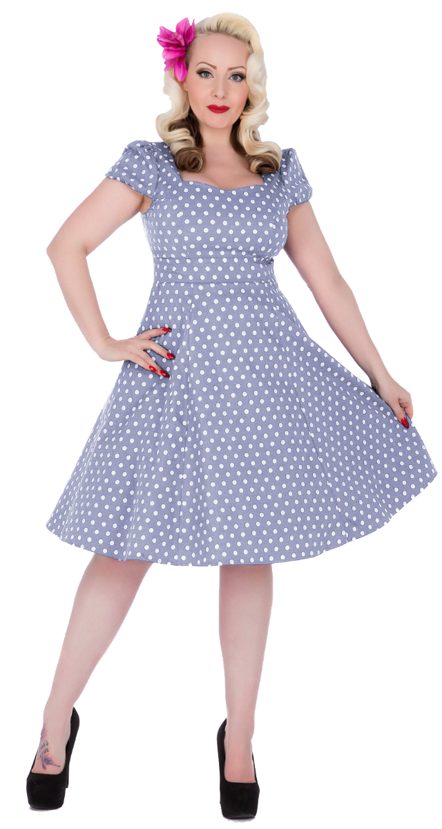 Lilac & White Polka Dot Swing Dress