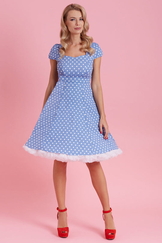 Lilac & White Polka Dot Swing Dress