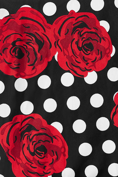 Women's Polka & Roses Swing Dress